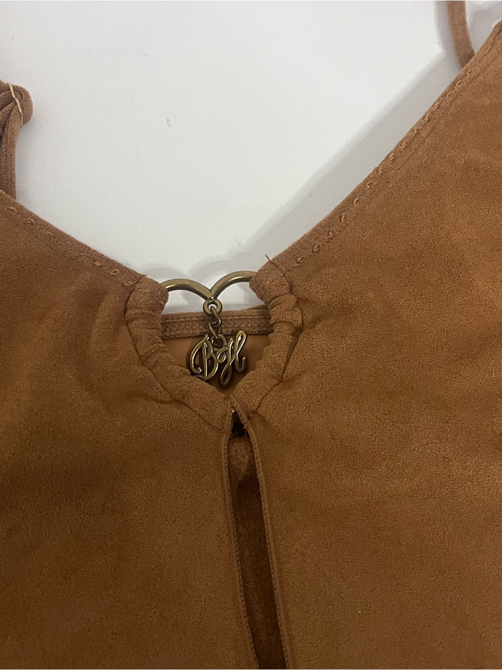 Frankie’s Bikinis x Bella Hadid Lucy Suede Tankini Top Size XS - Picture 6 of 7